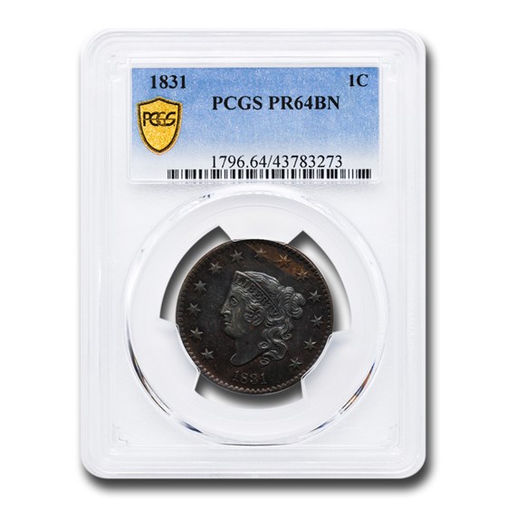 1831 Large Cent PR-64 PCGS (Brown) 1831 Large Cent PR-64 PCGS (Brown)